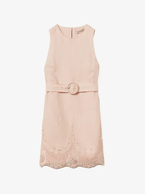 TWINSET kjole med blondekant og bælte 