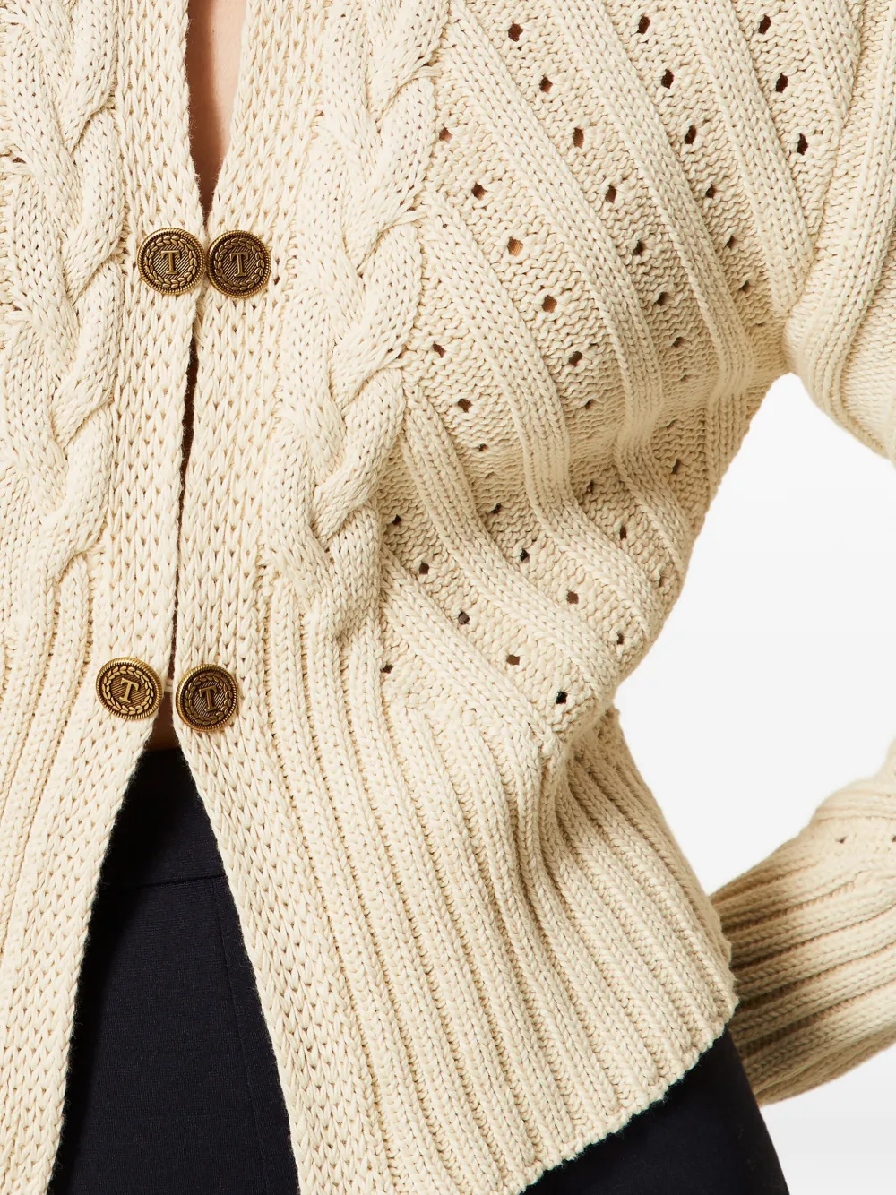 TWINSET Kabelgebreid vest Beige