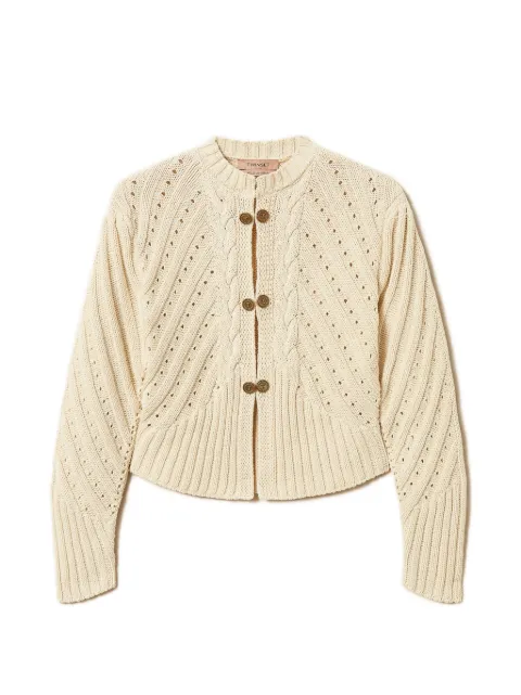 TWINSET cardigan en maille torsadée à boutonnière