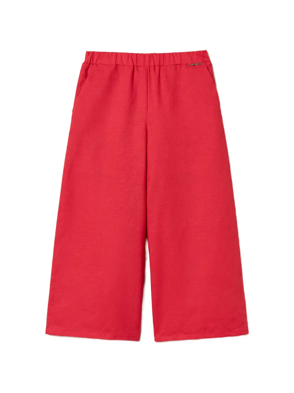 TWINSET Kids cropped linen trousers - Rosa