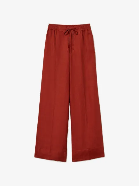 TWINSET linen trousers with embroidered logo