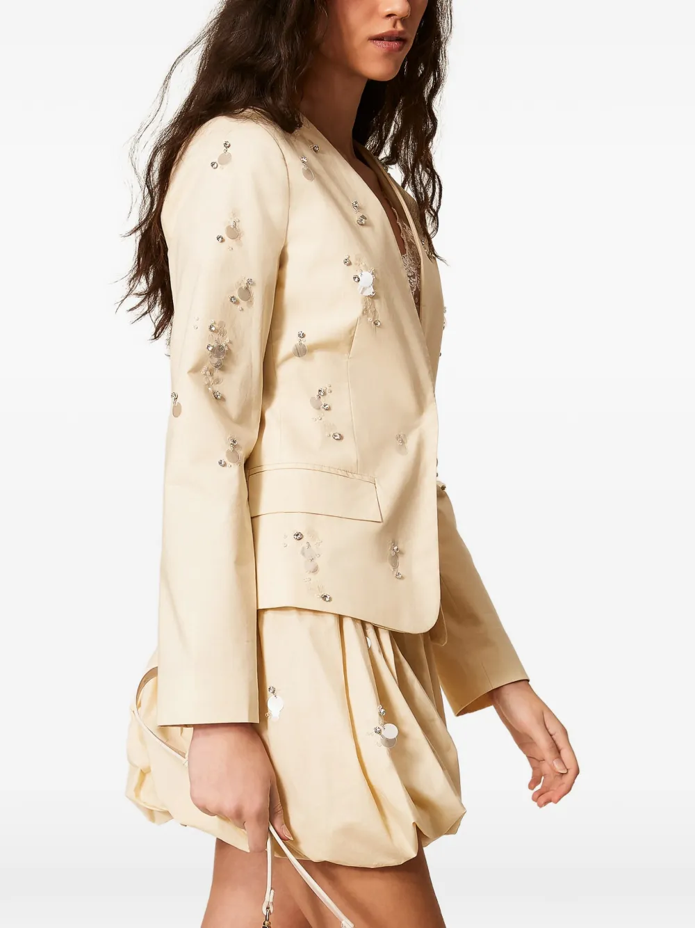 TWINSET Blazer verfraaid met pailletten Beige