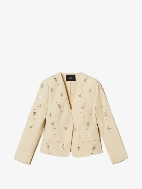 TWINSET poplin blazer with embroidery