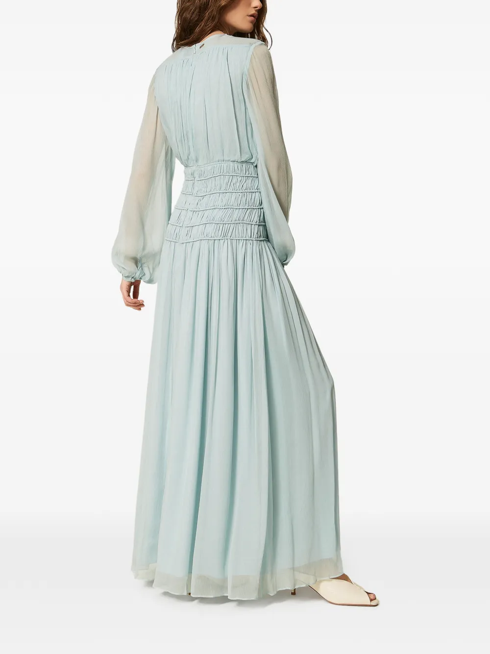 TWINSET Zijden maxi-jurk Blauw