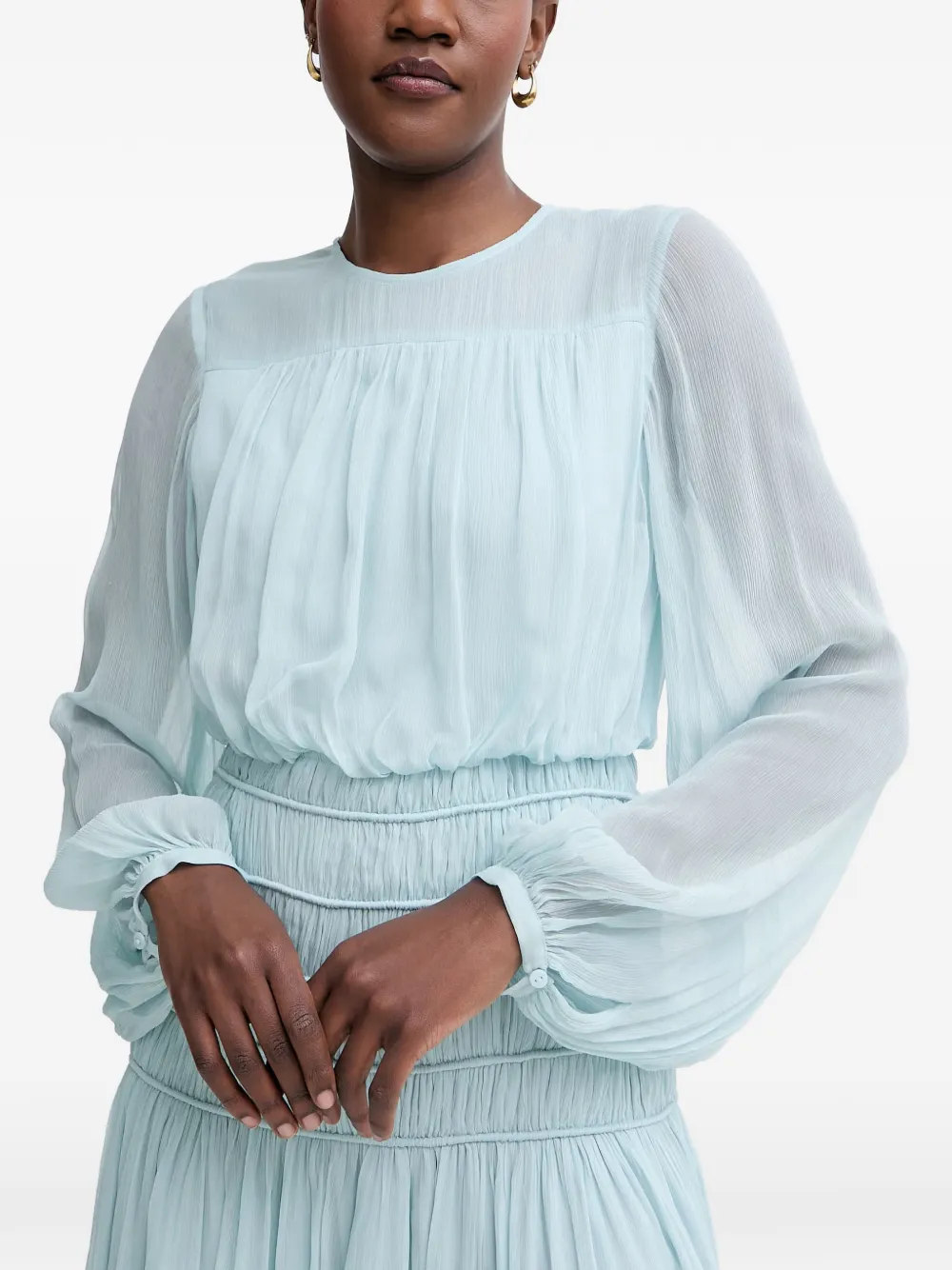 TWINSET gathered-bodice maxi dress - Blau