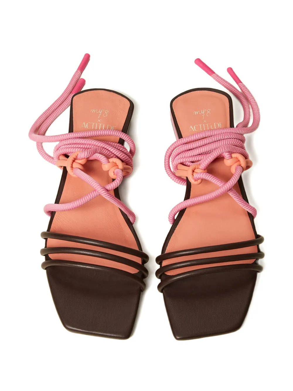 TWINSET x Myfo tie-fastening sandals Oranje