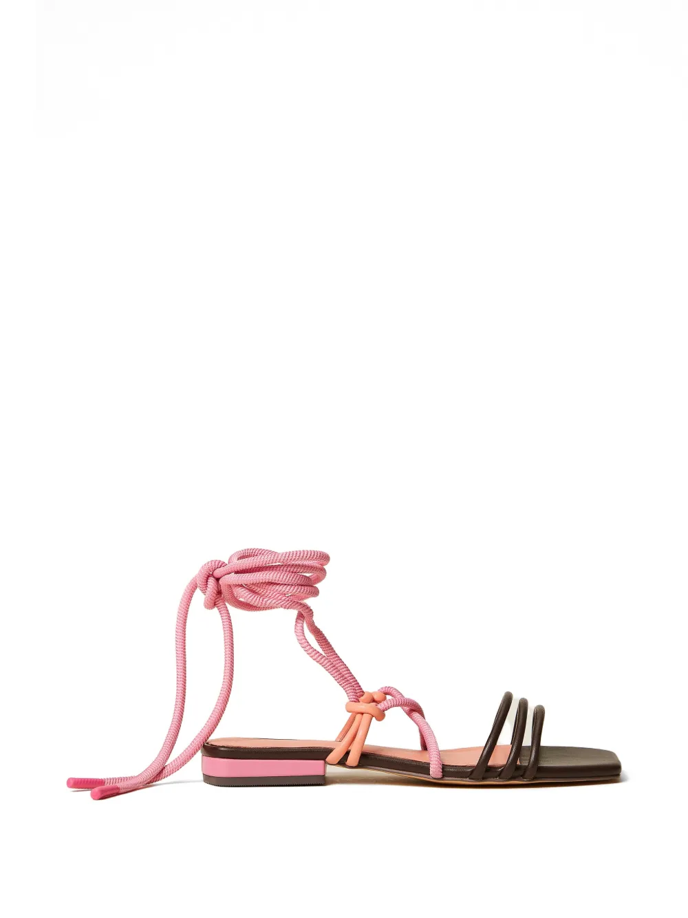 TWINSET x Myfo tie-fastening sandals Oranje