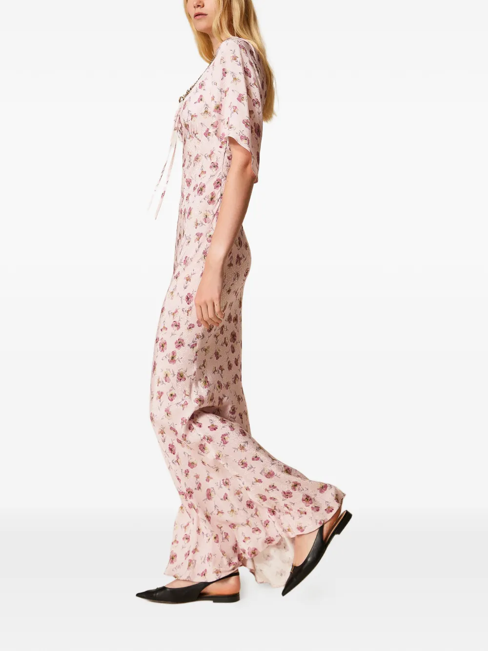 TWINSET Maxi-jurk met bloemenprint Roze