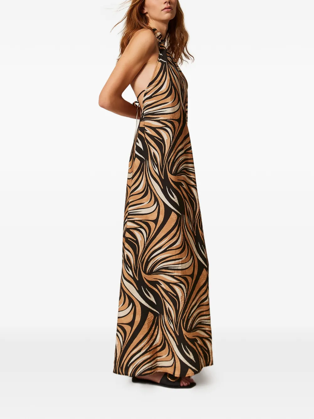TWINSET Maxi-jurk met print Beige
