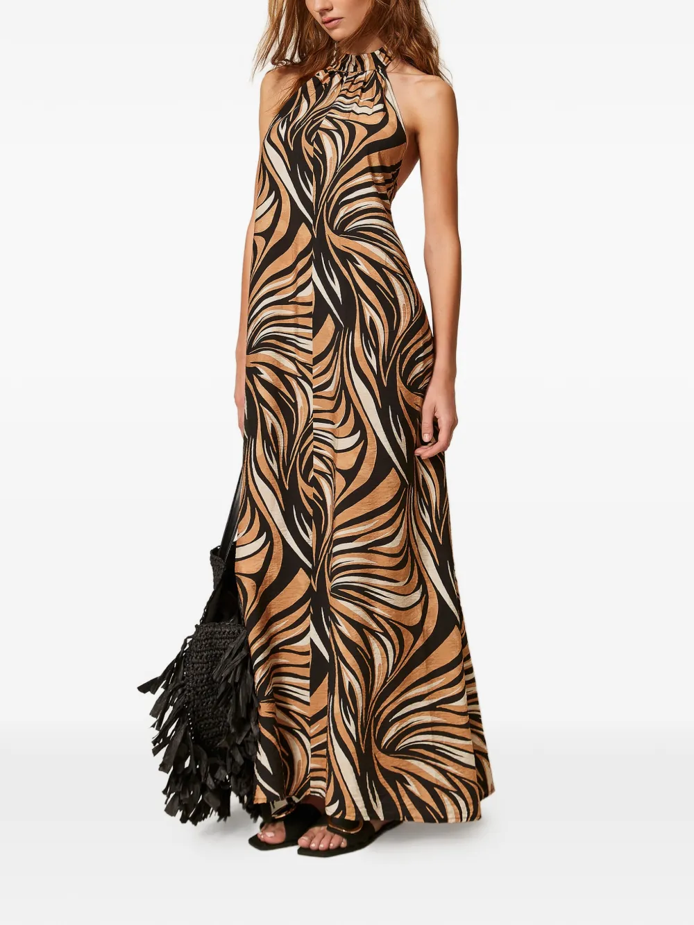 TWINSET Maxi-jurk met print Beige