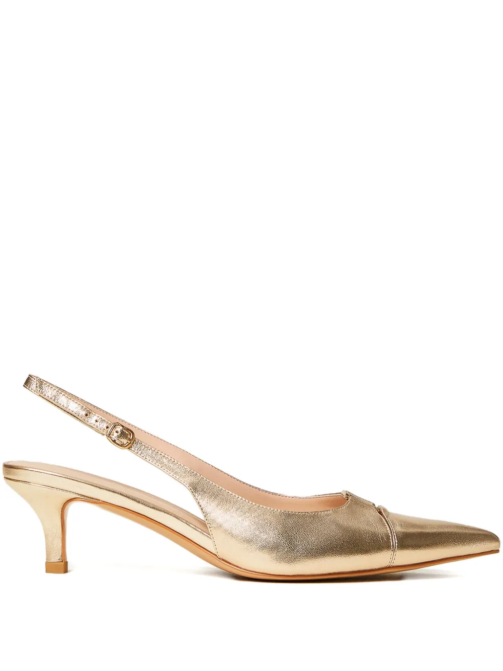 TWINSET 50mm leather slingback pumps Goud