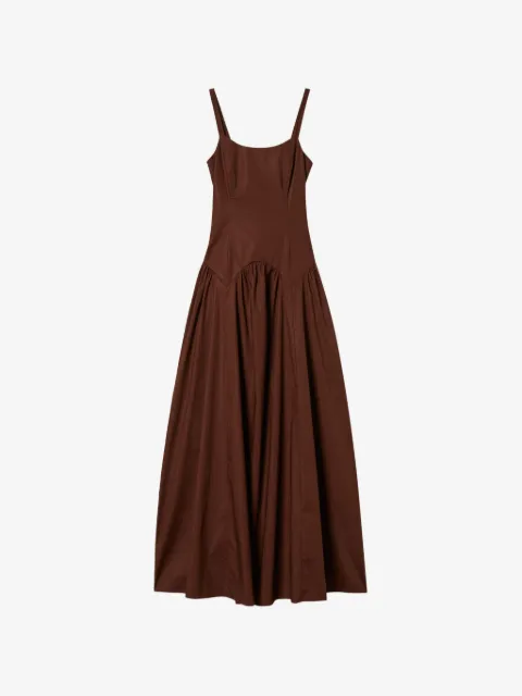 TWINSET long gathered poplin dress