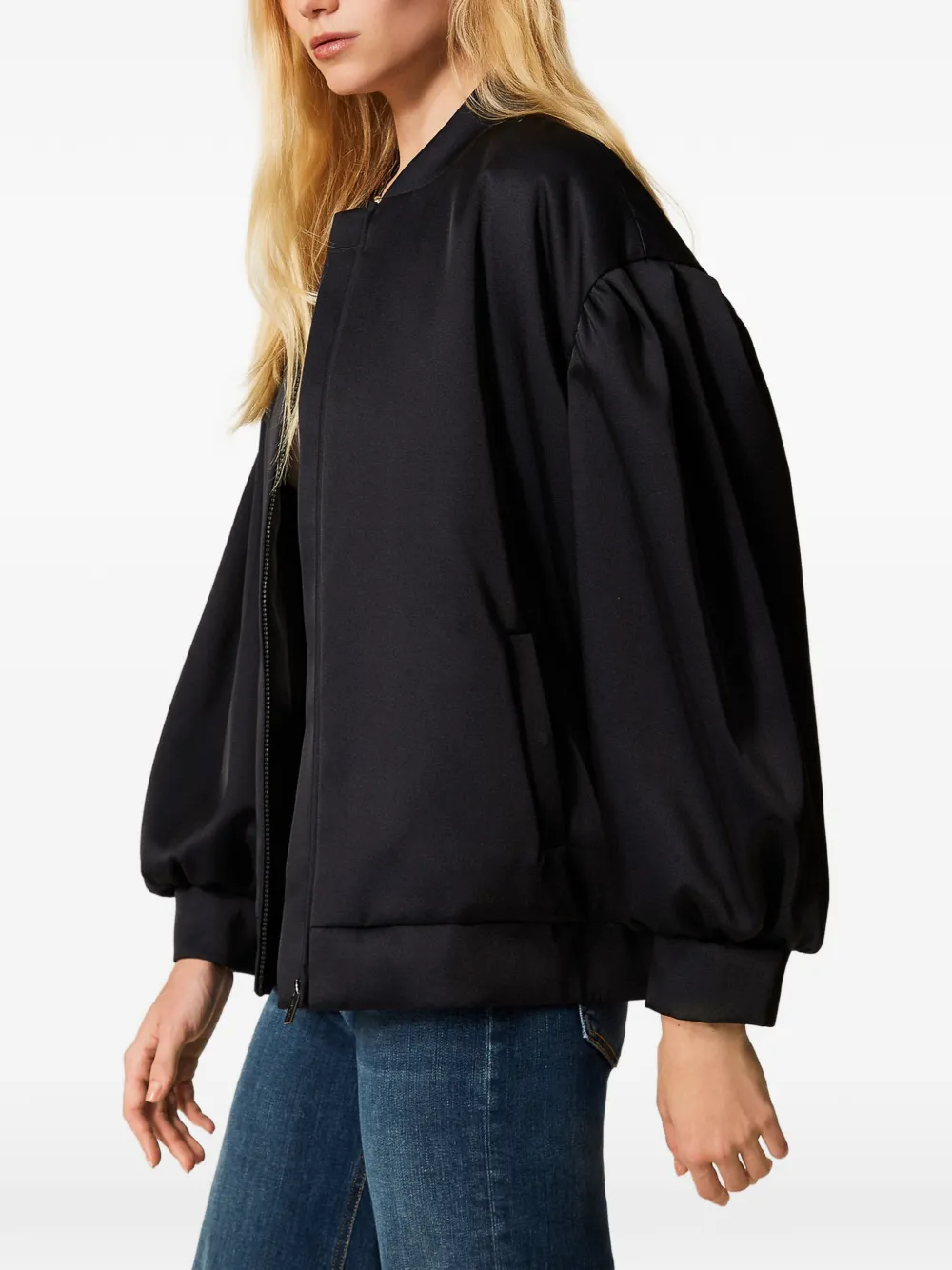 TWINSET Gesmockt Duchesse bomberjack Zwart