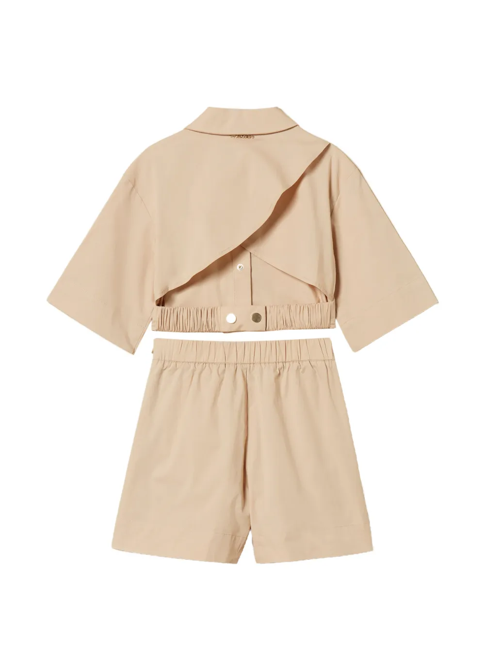 Twinset Kids Short-sleeved Cropped Shorts Set - Neutrals 