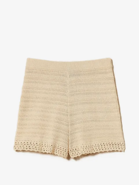 TWINSET knit shorts with crochet detail