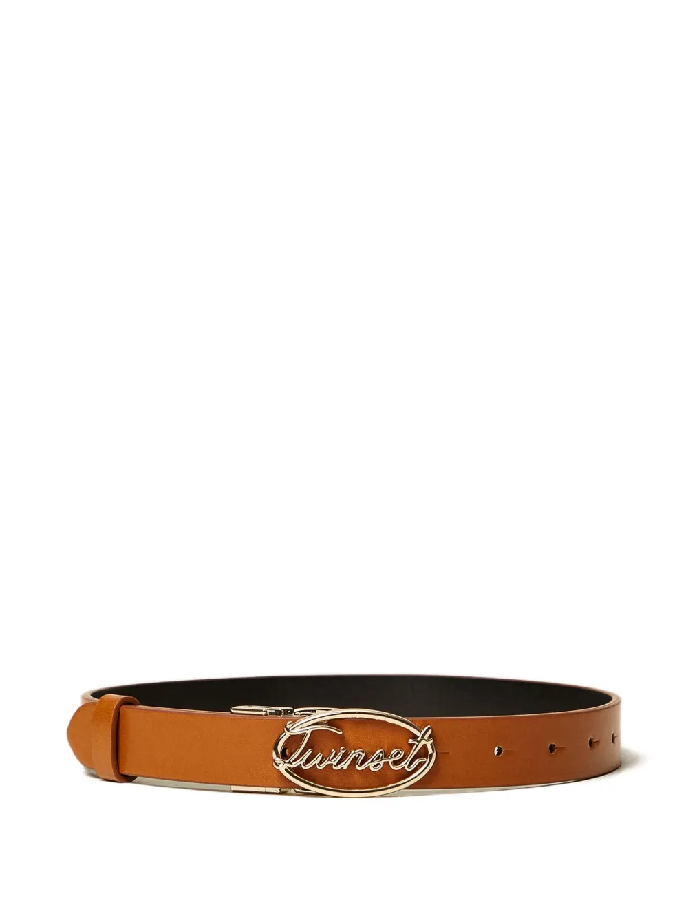 TWINSET Kids reversible lettering-logo belt - Marrone