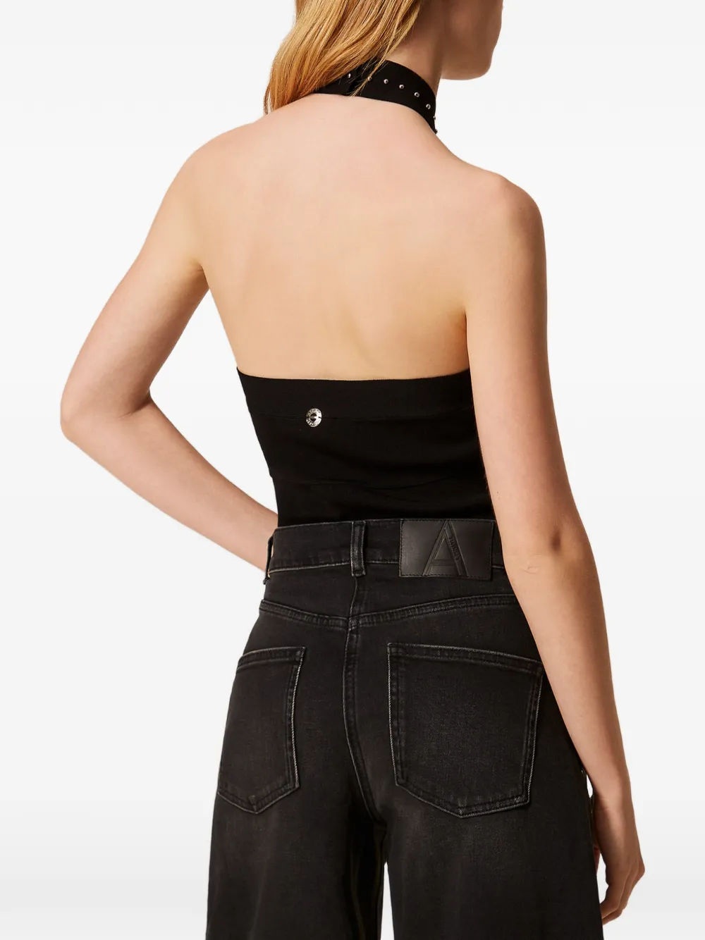  Twinset Halterneck Knitted Top - Black 
