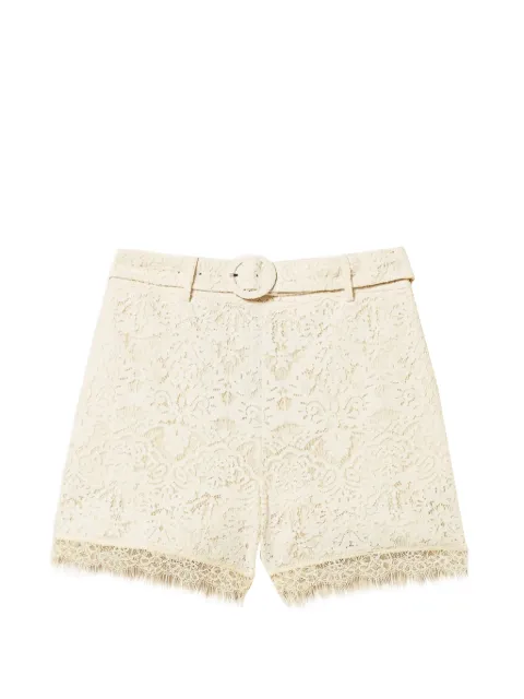 TWINSET shorts con cinturón y detalles de encaje
