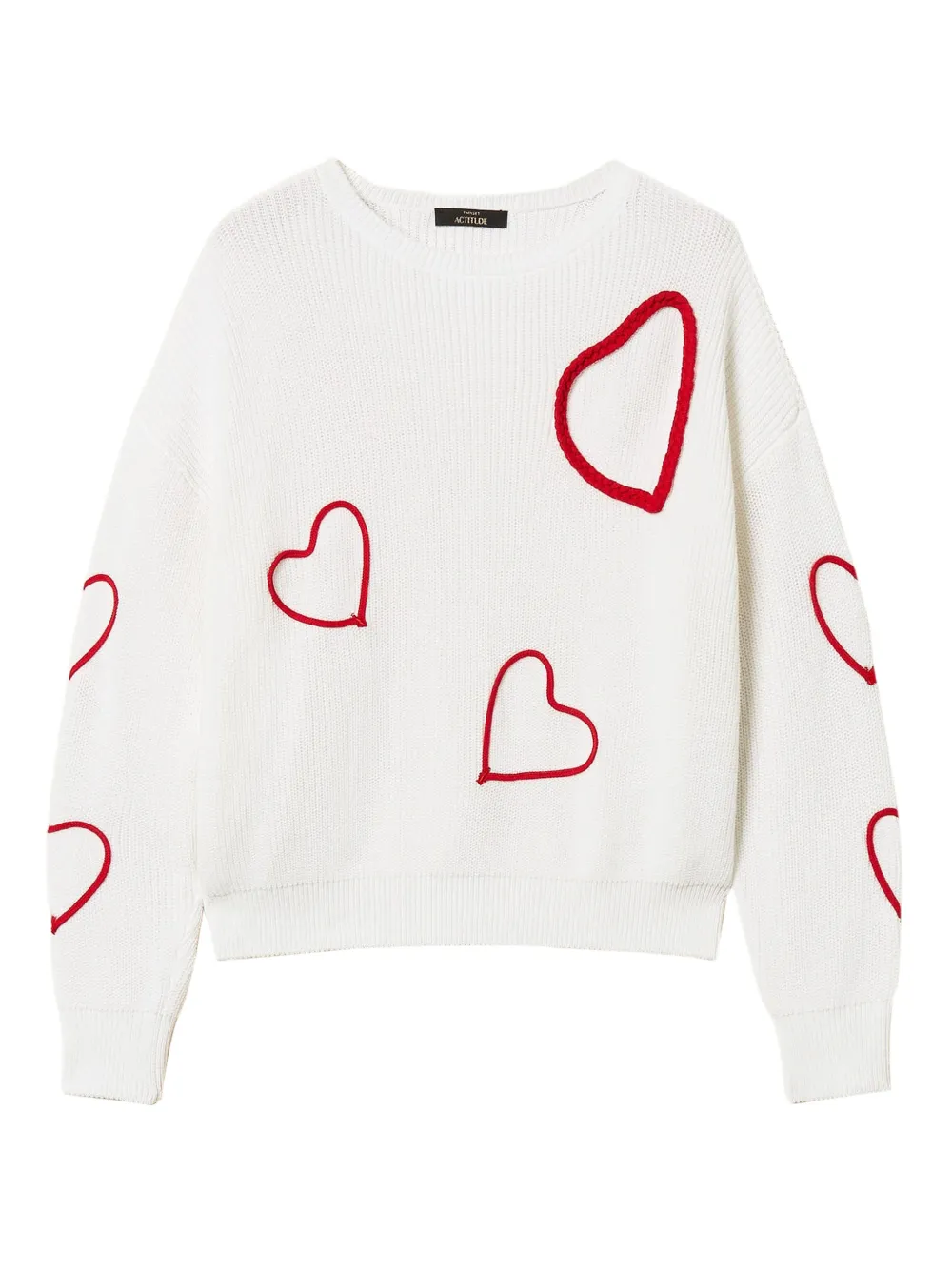 TWINSET embroidered-hearts sweater - Bianco