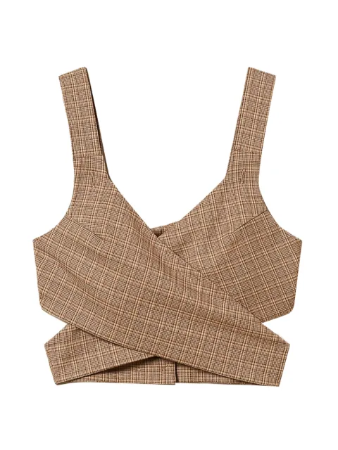 TWINSET plaid-pattern cropped blouse