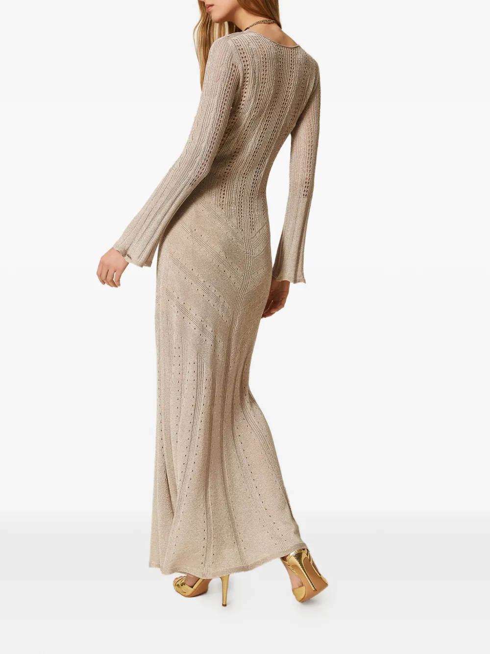 TWINSET Midi-jurk met V-hals Beige