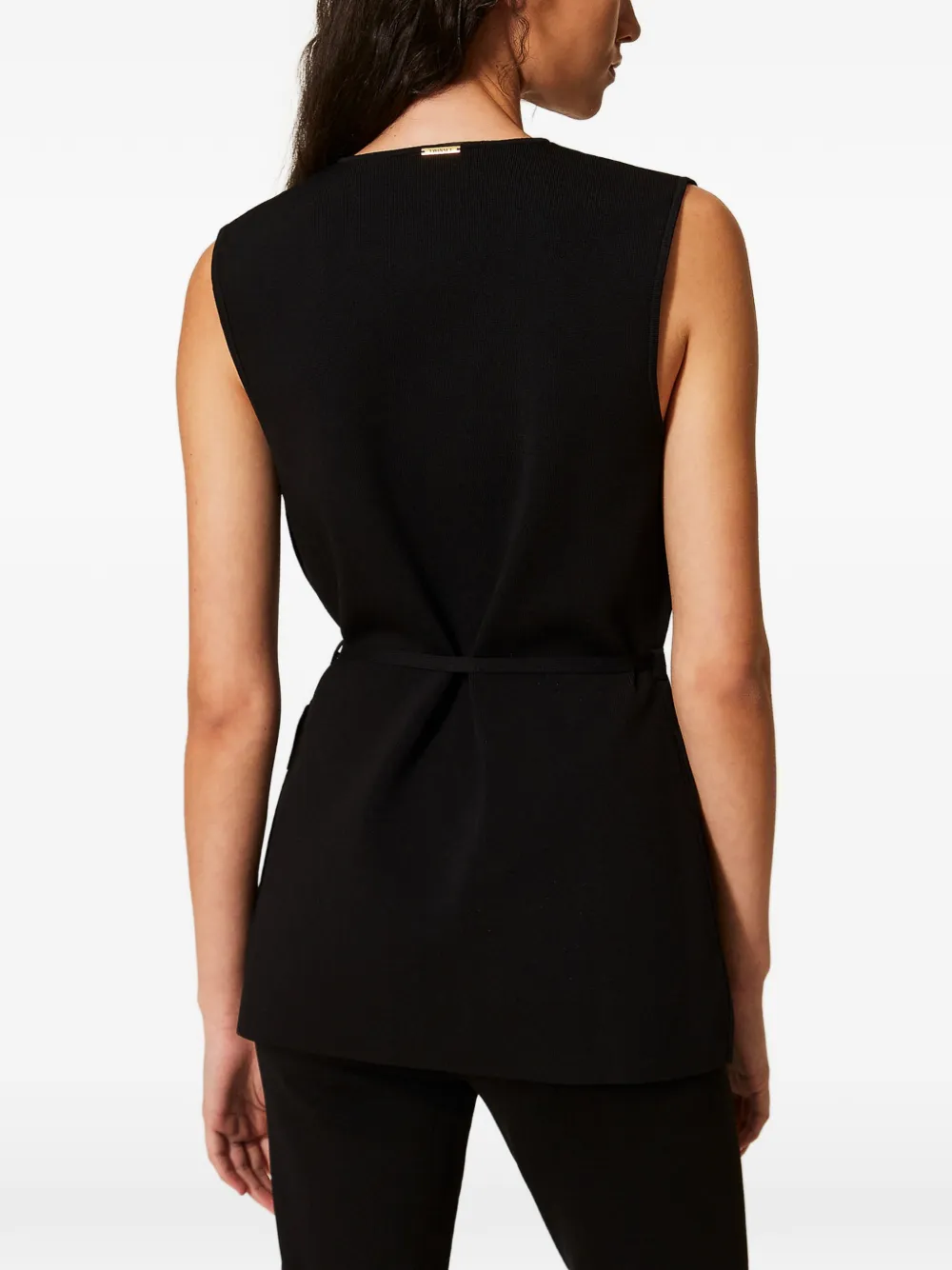 TWINSET Gebreid mouwloos jack Zwart