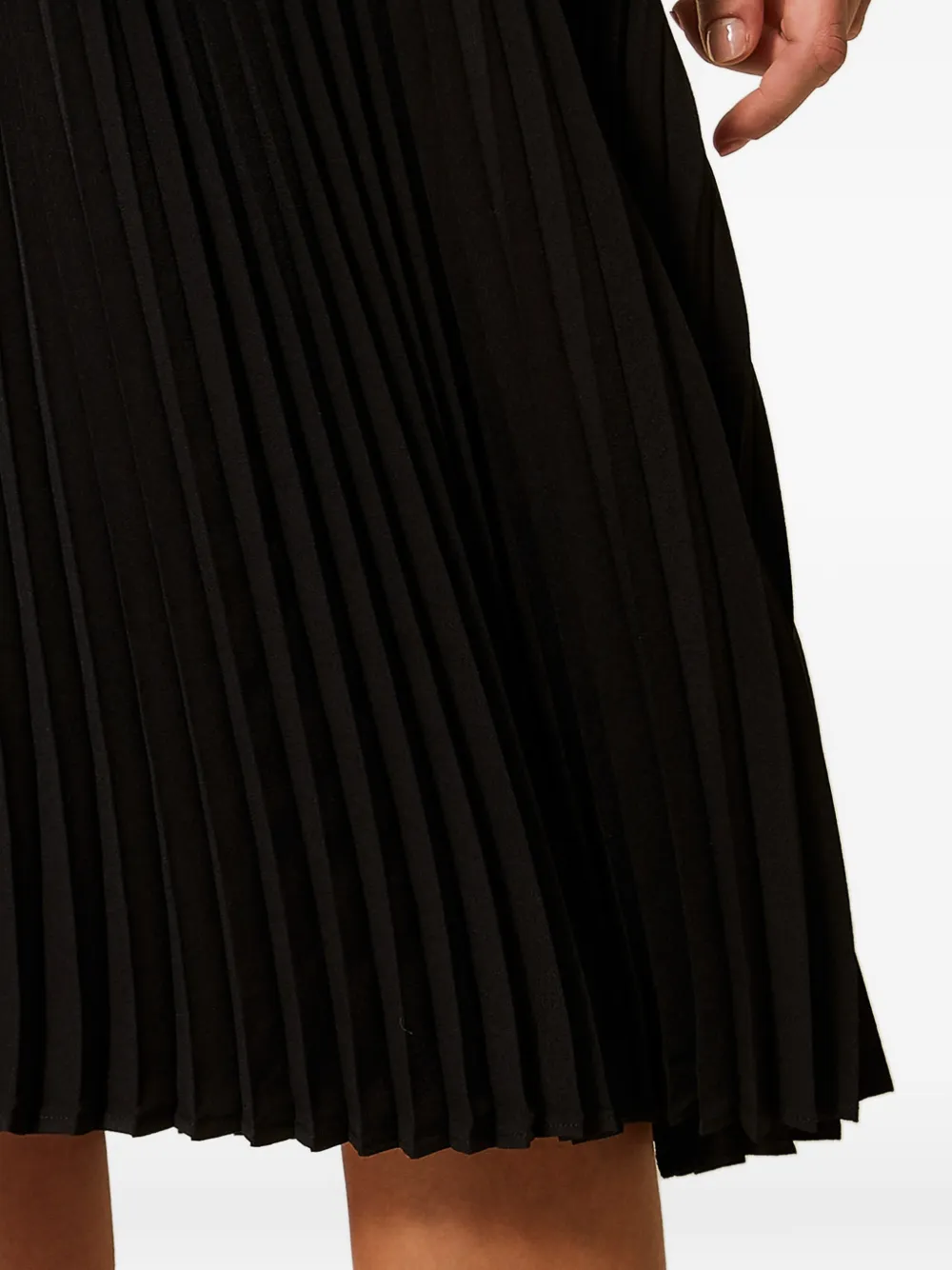 TWINSET Geplooide midi-jurk Zwart