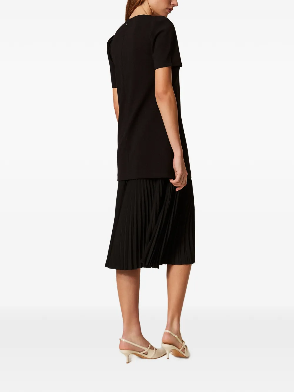 TWINSET Geplooide midi-jurk Zwart
