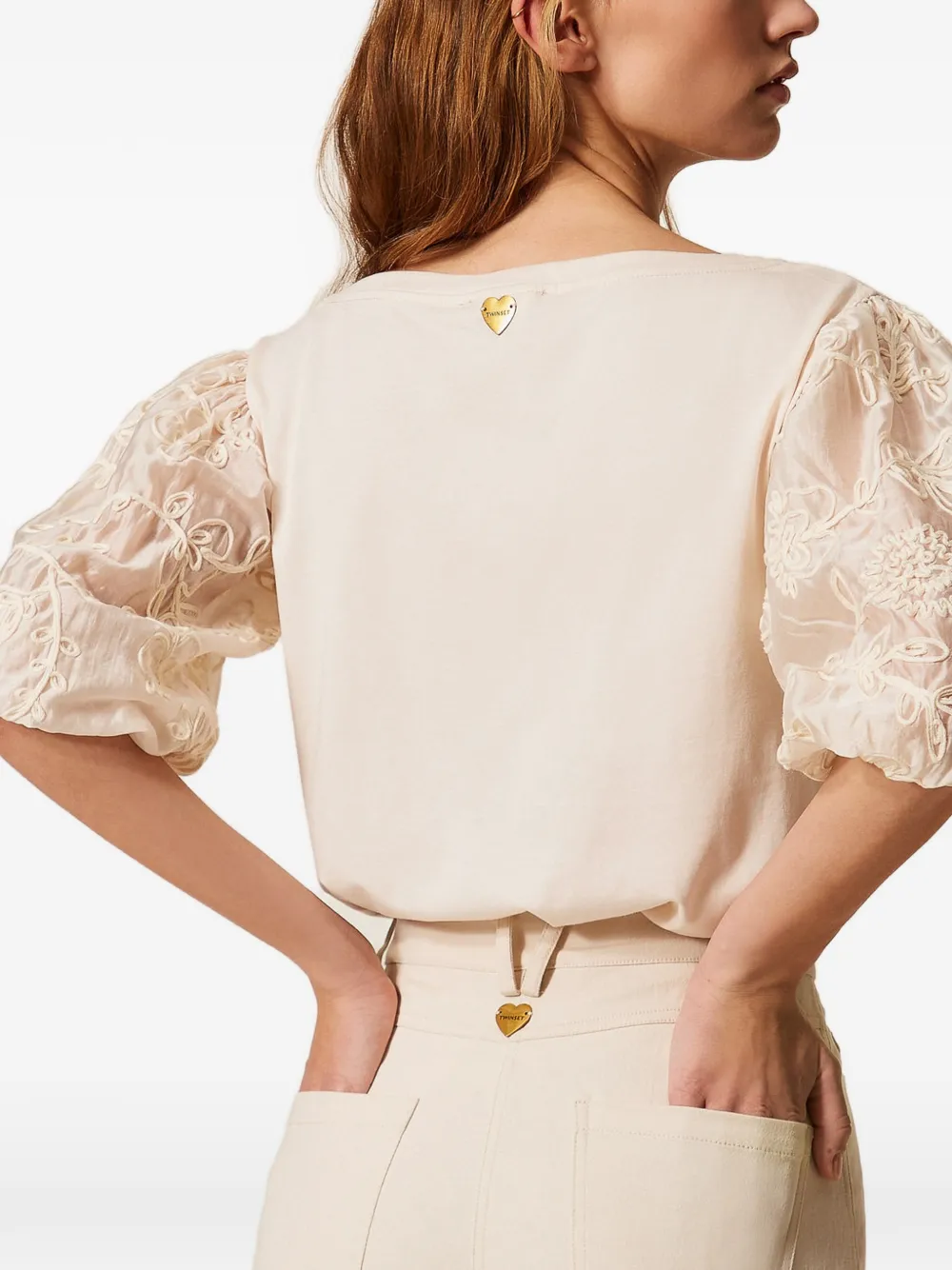 TWINSET Shirt met borduurwerk Beige