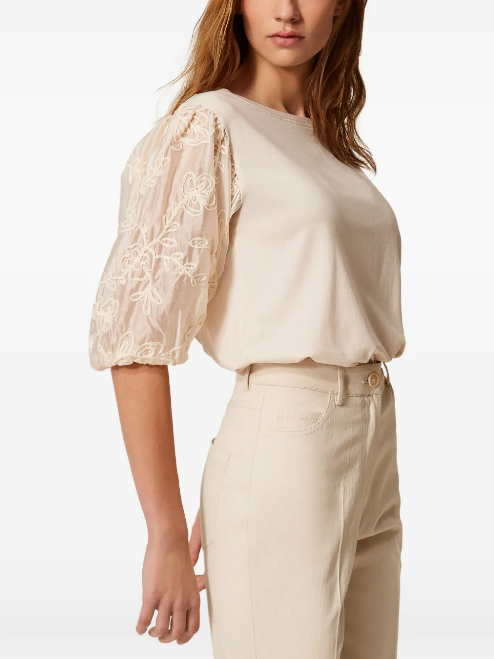 TWINSET Shirt met borduurwerk Beige