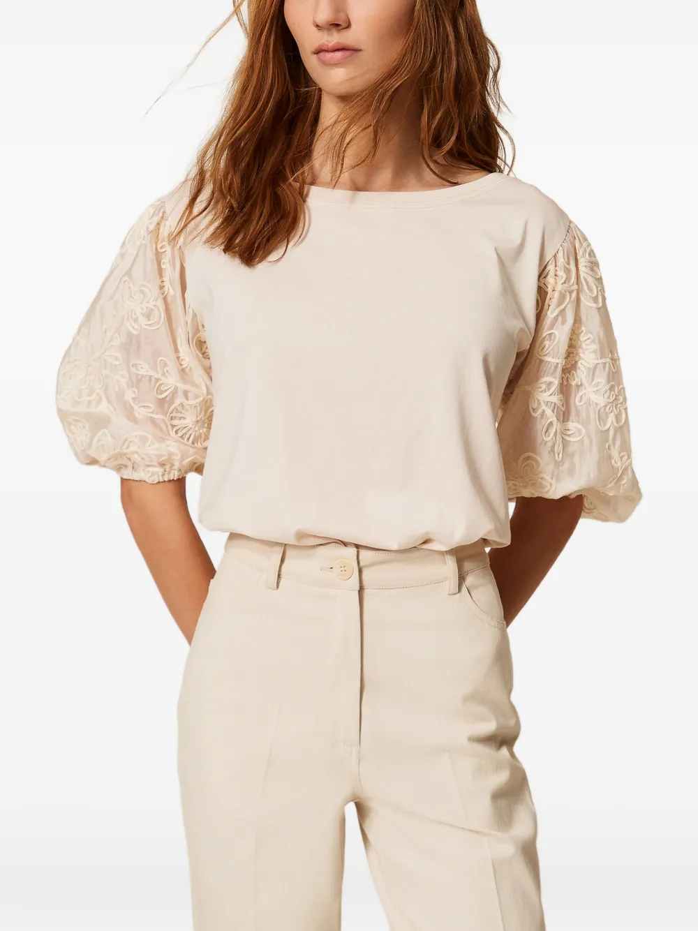 TWINSET Shirt met borduurwerk Beige