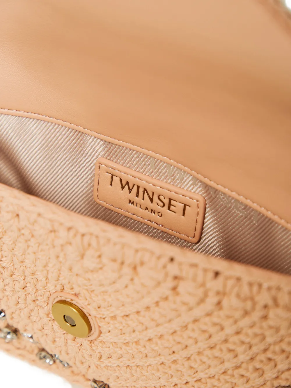 TWINSET Gehaakte schoudertas met stras Roze