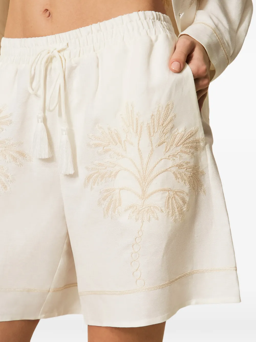 TWINSET Shorts met trekkoord Beige