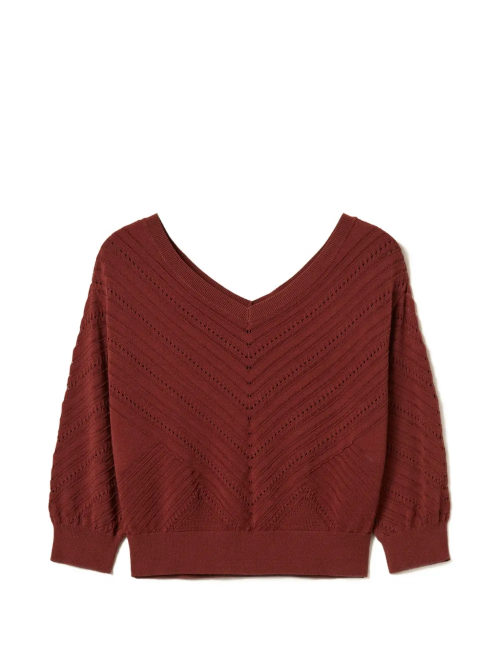 TWINSET pointelle-knit top - Rosso