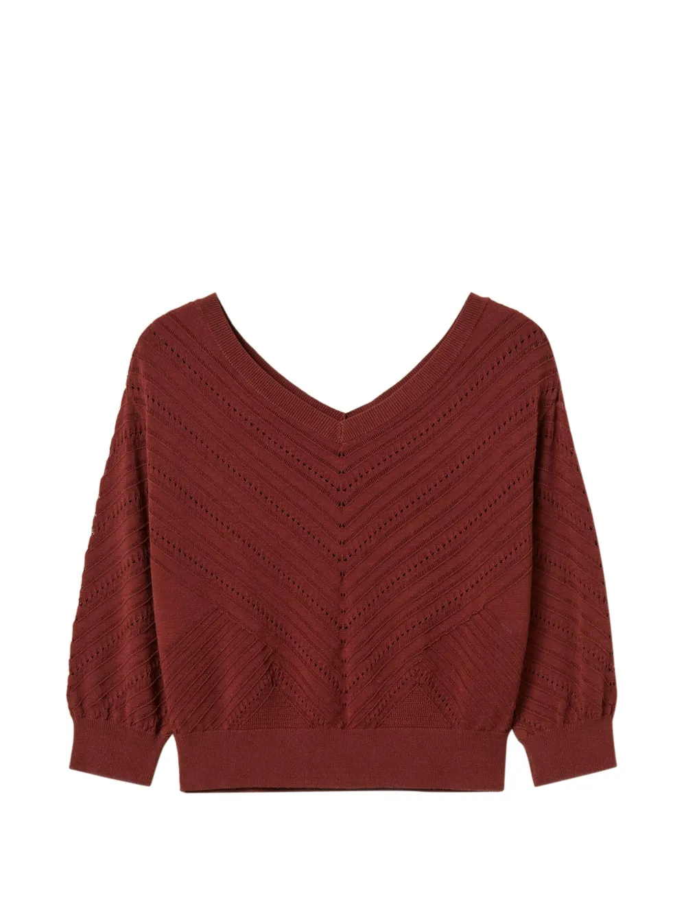 TWINSET pointelle-knit top - Rosso