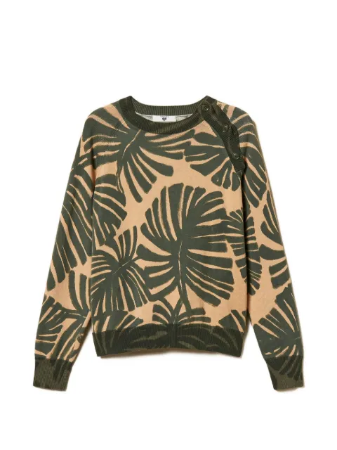 TWINSET — leaf-print sweater