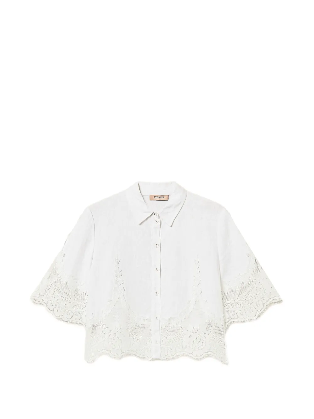 TWINSET lace-detail shirt - Bianco