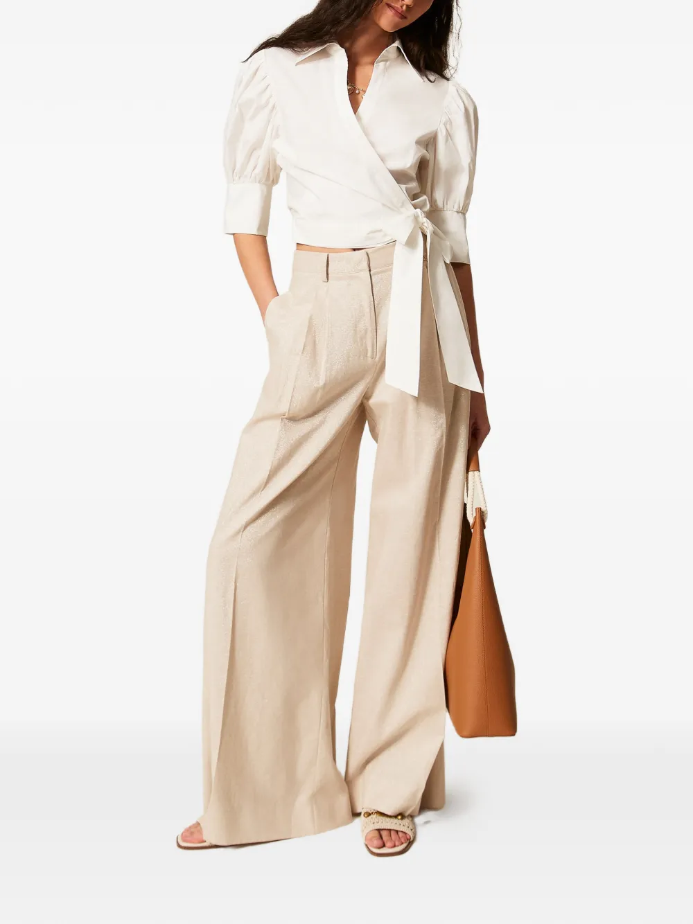 TWINSET Wikkelblouse met pofmouwen Wit