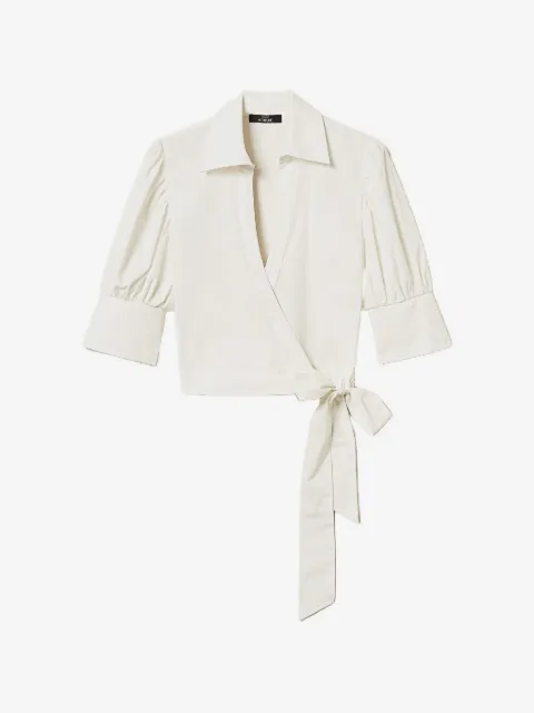 TWINSET blusa cruzada con mangas farol
