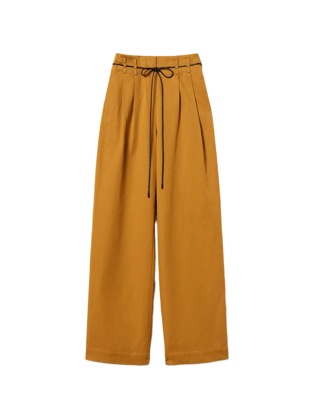 TWINSET Pantaloni a vita alta con pieghe - Marrone