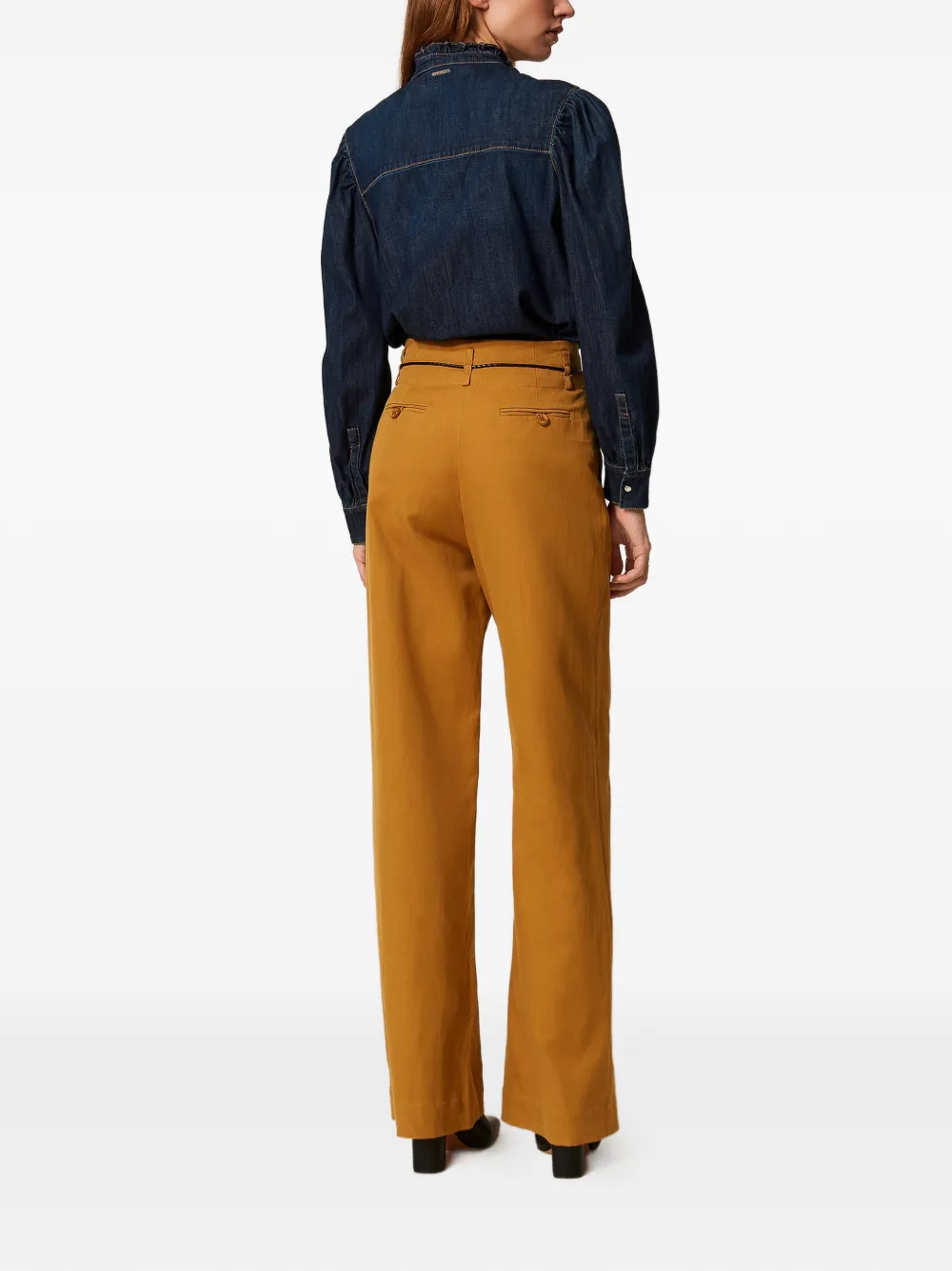 TWINSET High waist plooibroek Bruin