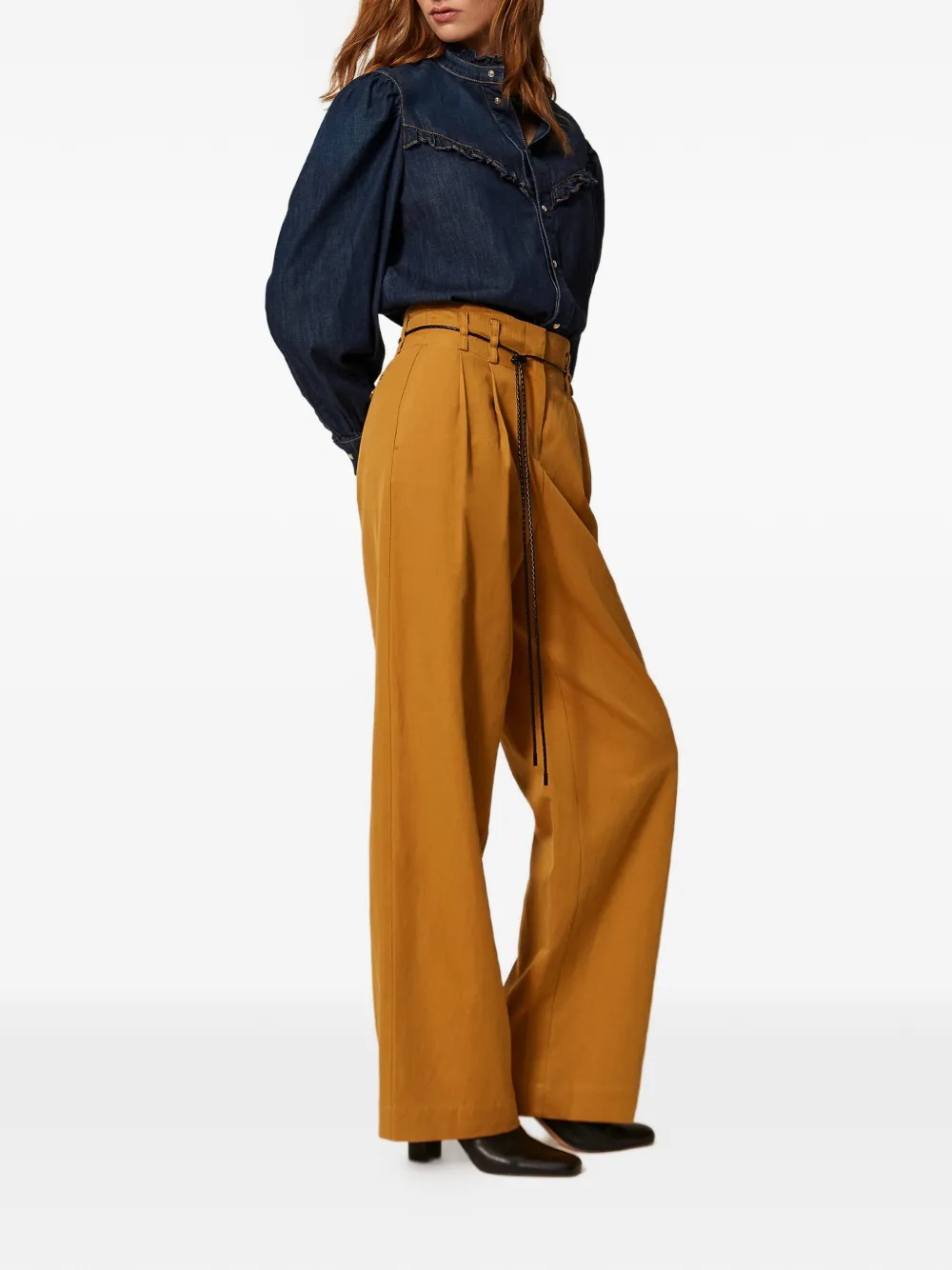 TWINSET High waist plooibroek Bruin