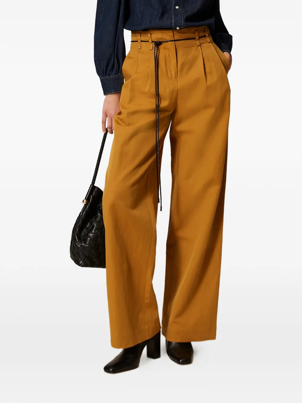 TWINSET High waist plooibroek Bruin