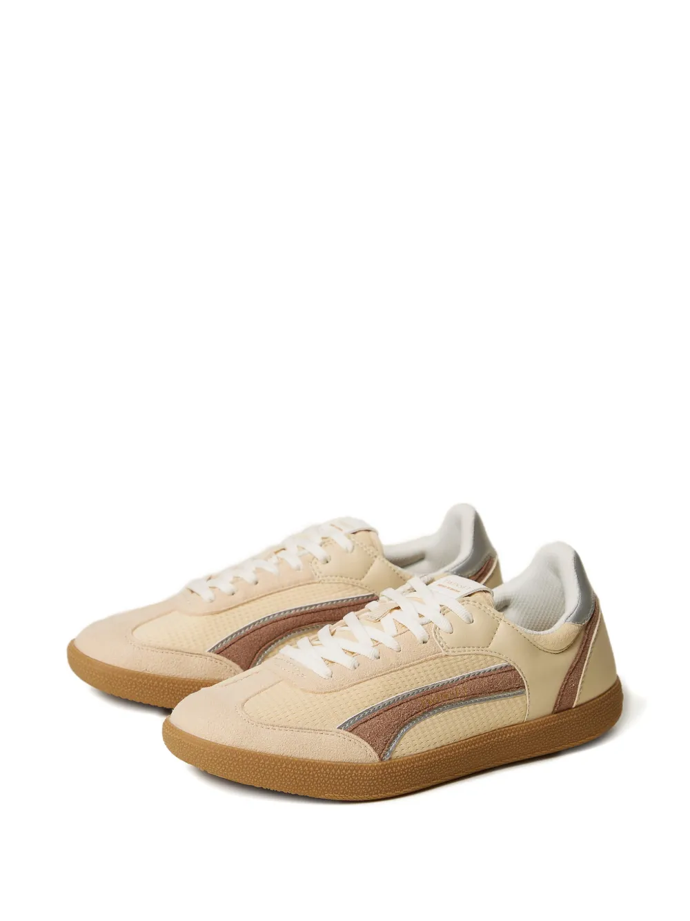 TWINSET lace-up panelled sneakers - Beige