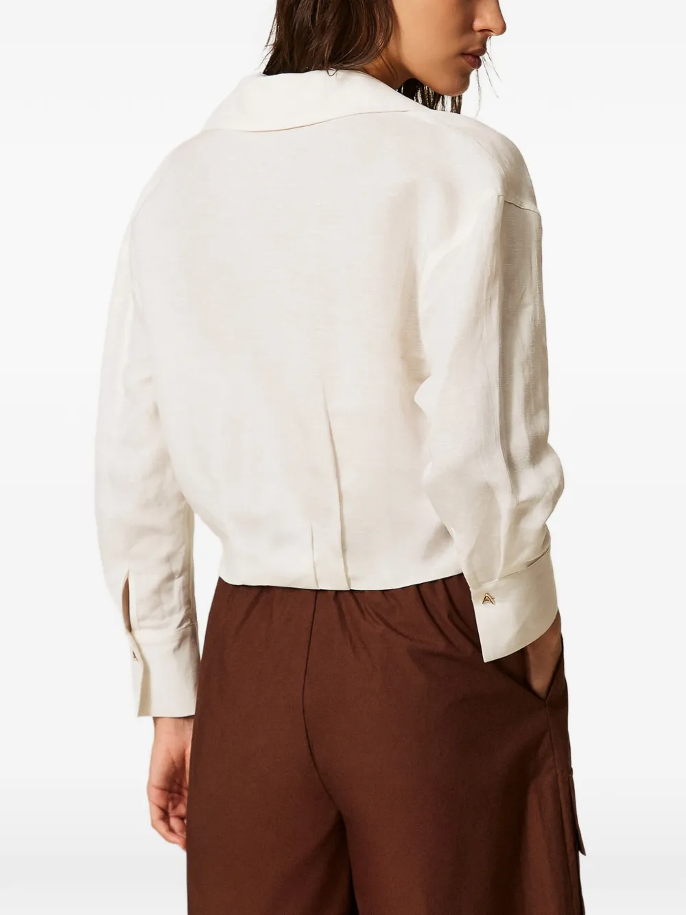 TWINSET Bermuda cargo shorts met ceintuur Bruin