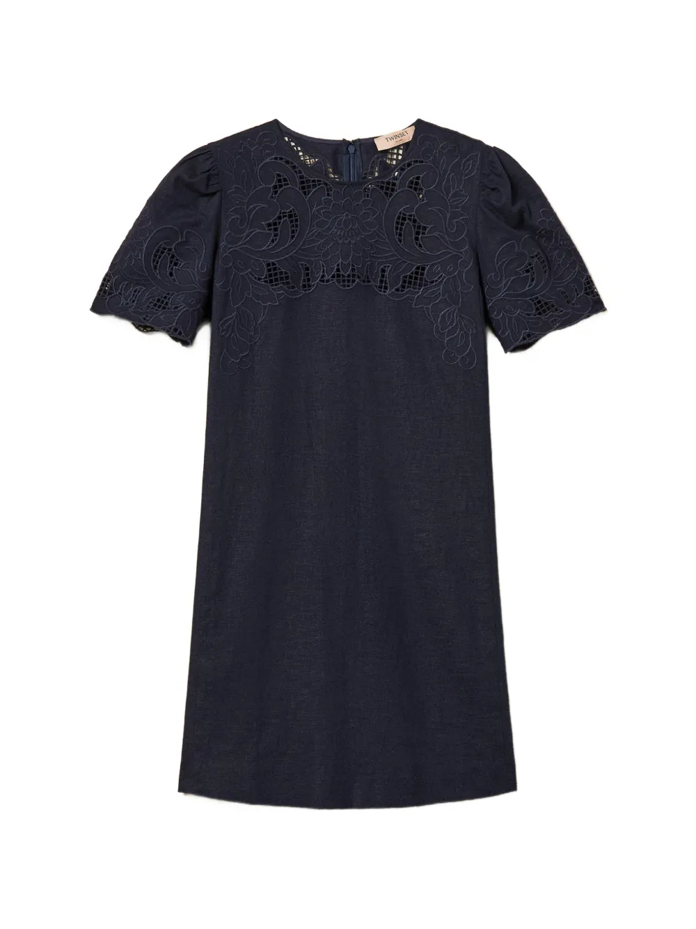 Twinset Short-sleeve Mini Dress In Blue