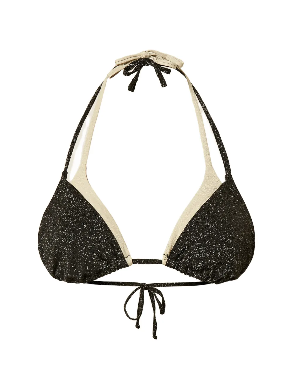 TWINSET two-tone triangle bikini top - Nero