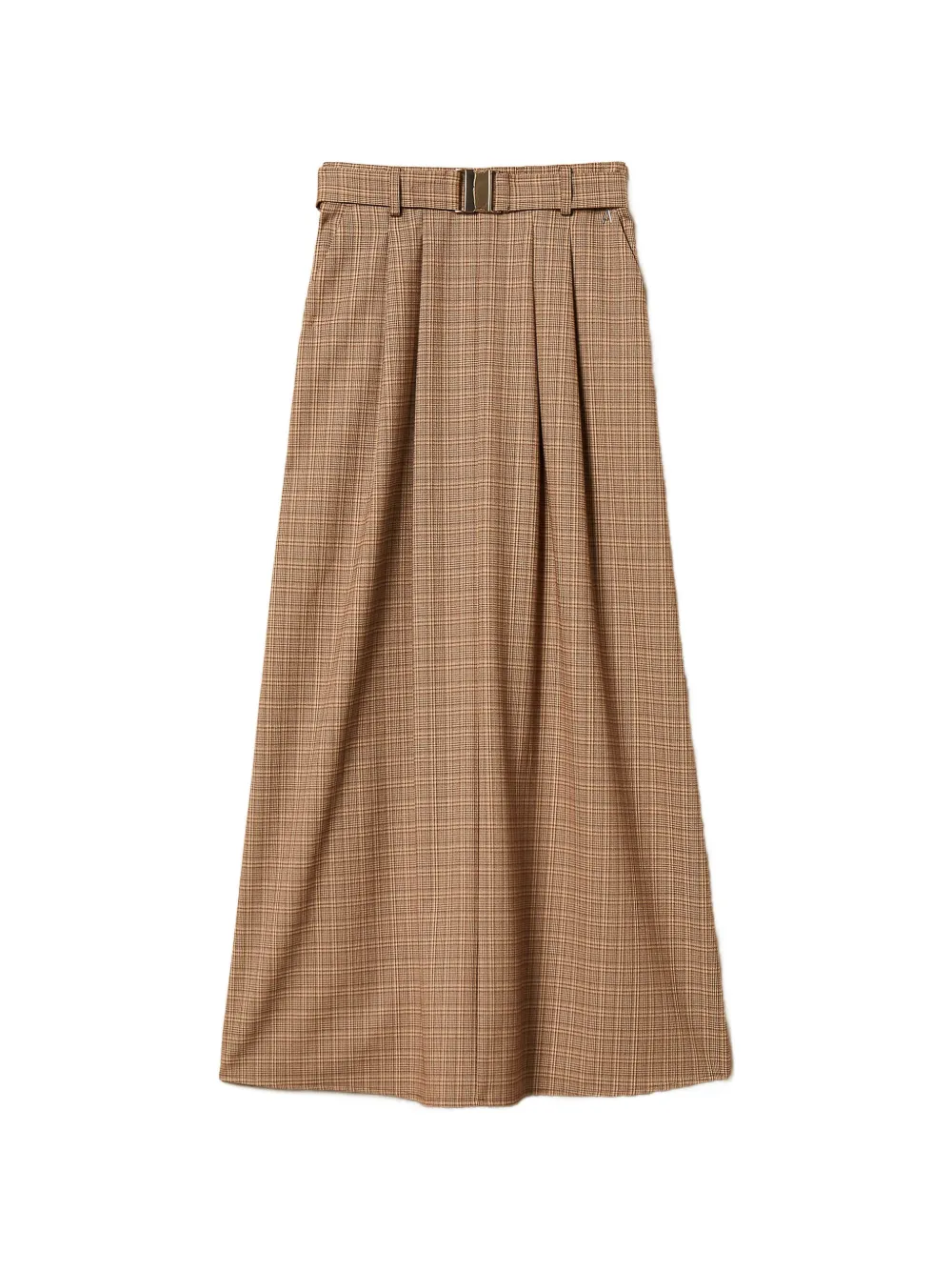 TWINSET Gonna a quadri con cintura - Marrone