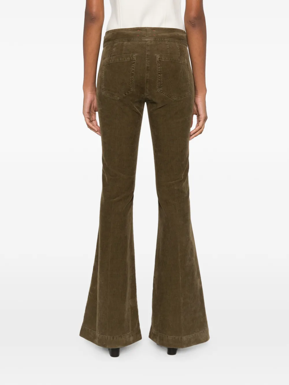 Seafarer Corduroy-texture Flared Trousers In Brown