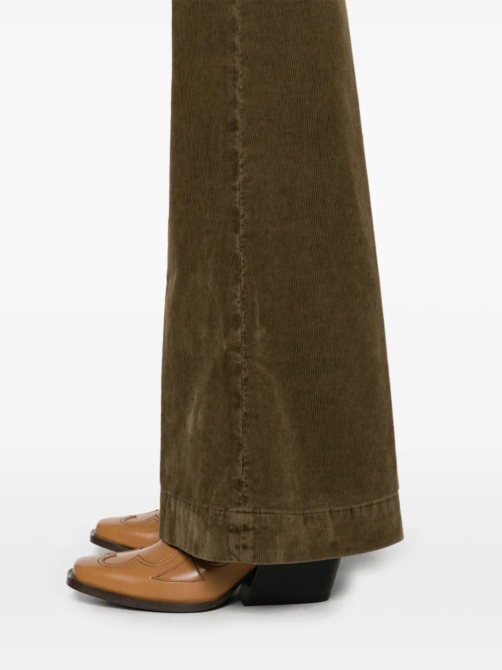 Seafarer Corduroy-texture Flared Trousers In Brown